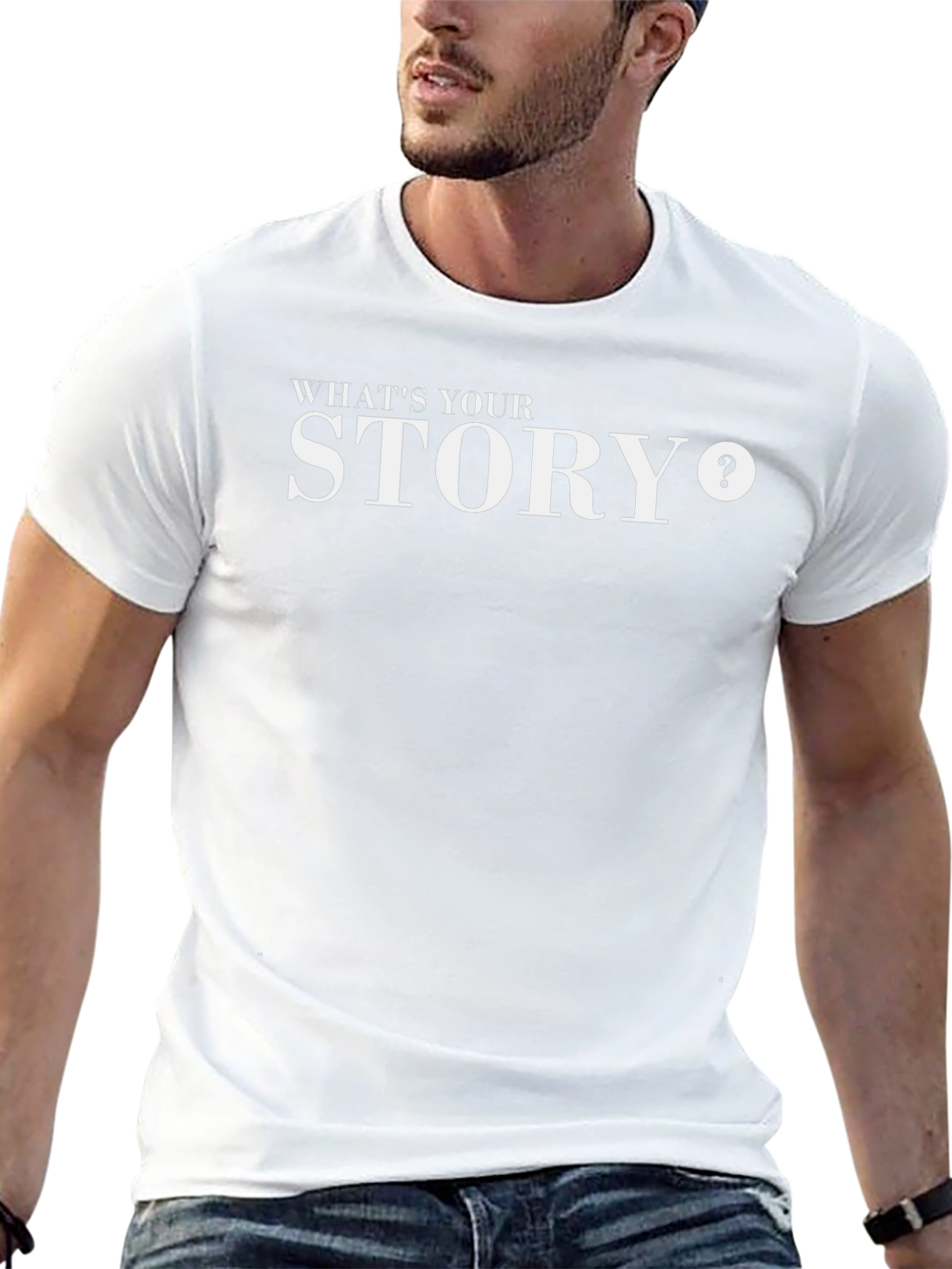 Whats Your Story? Mens Black Graphic Tee