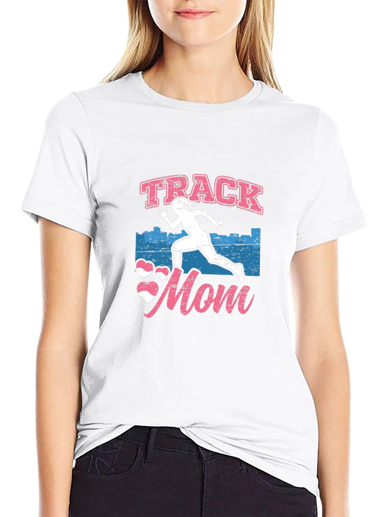 Track Mom Black Graphic Tee