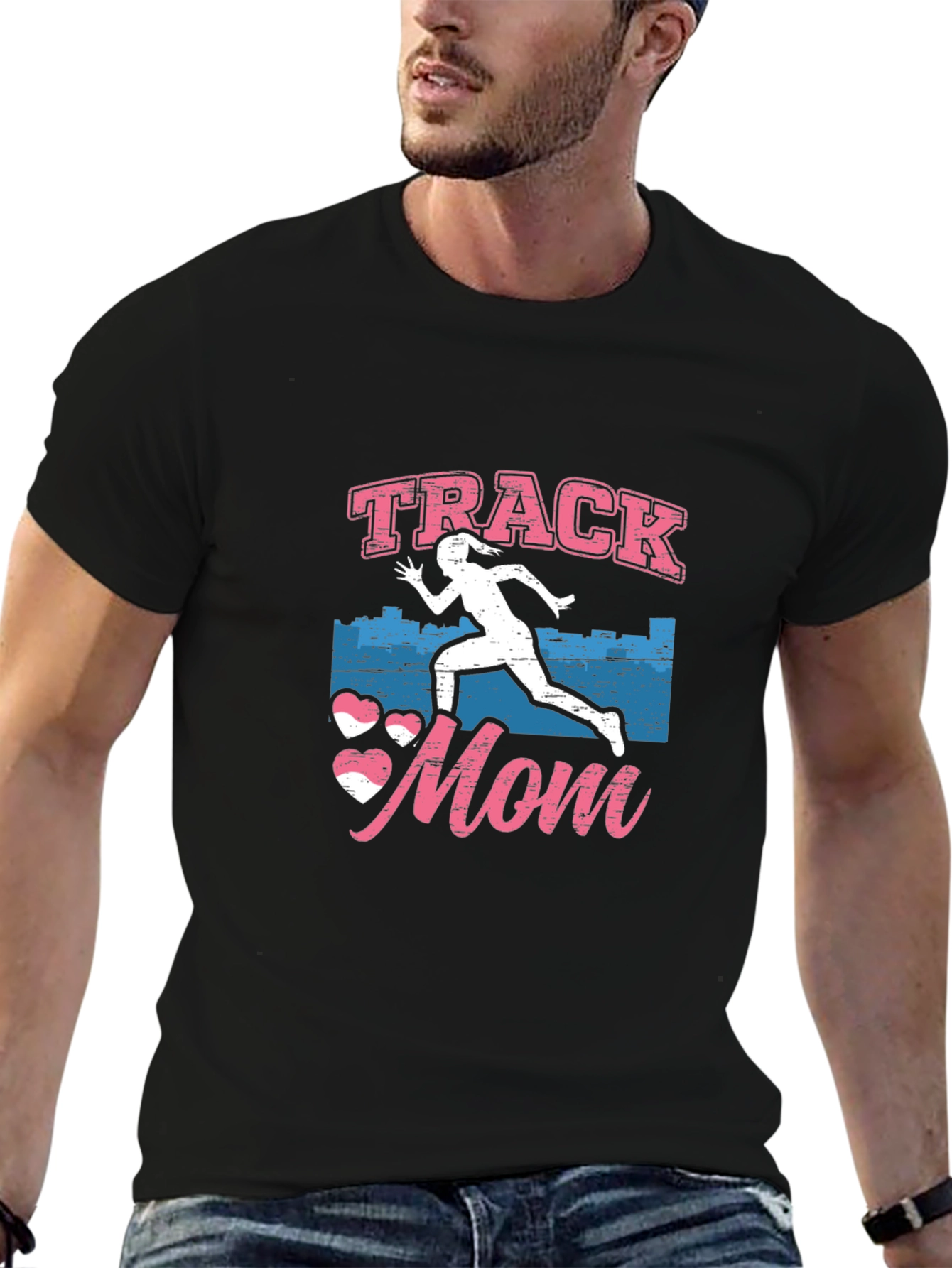 Track Mom Black Graphic Tee