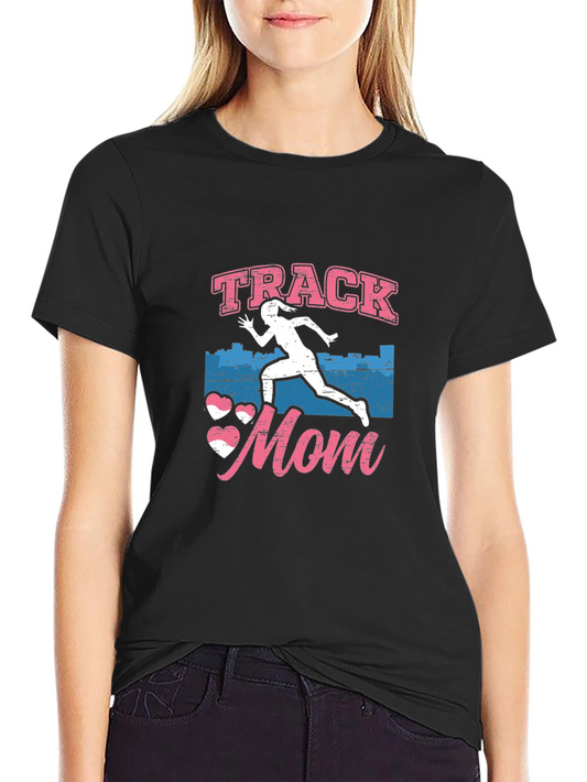 Track Mom Black Graphic Tee