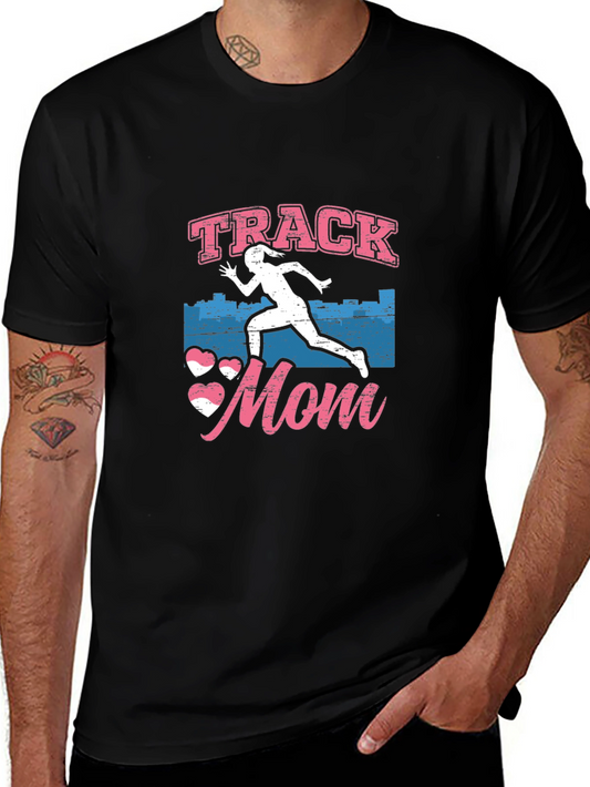Track Mom Black Graphic Tee