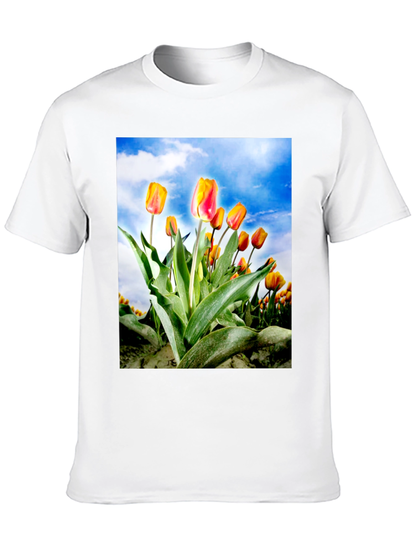 Tulip Field T-Shirt - Artistic Floral Design