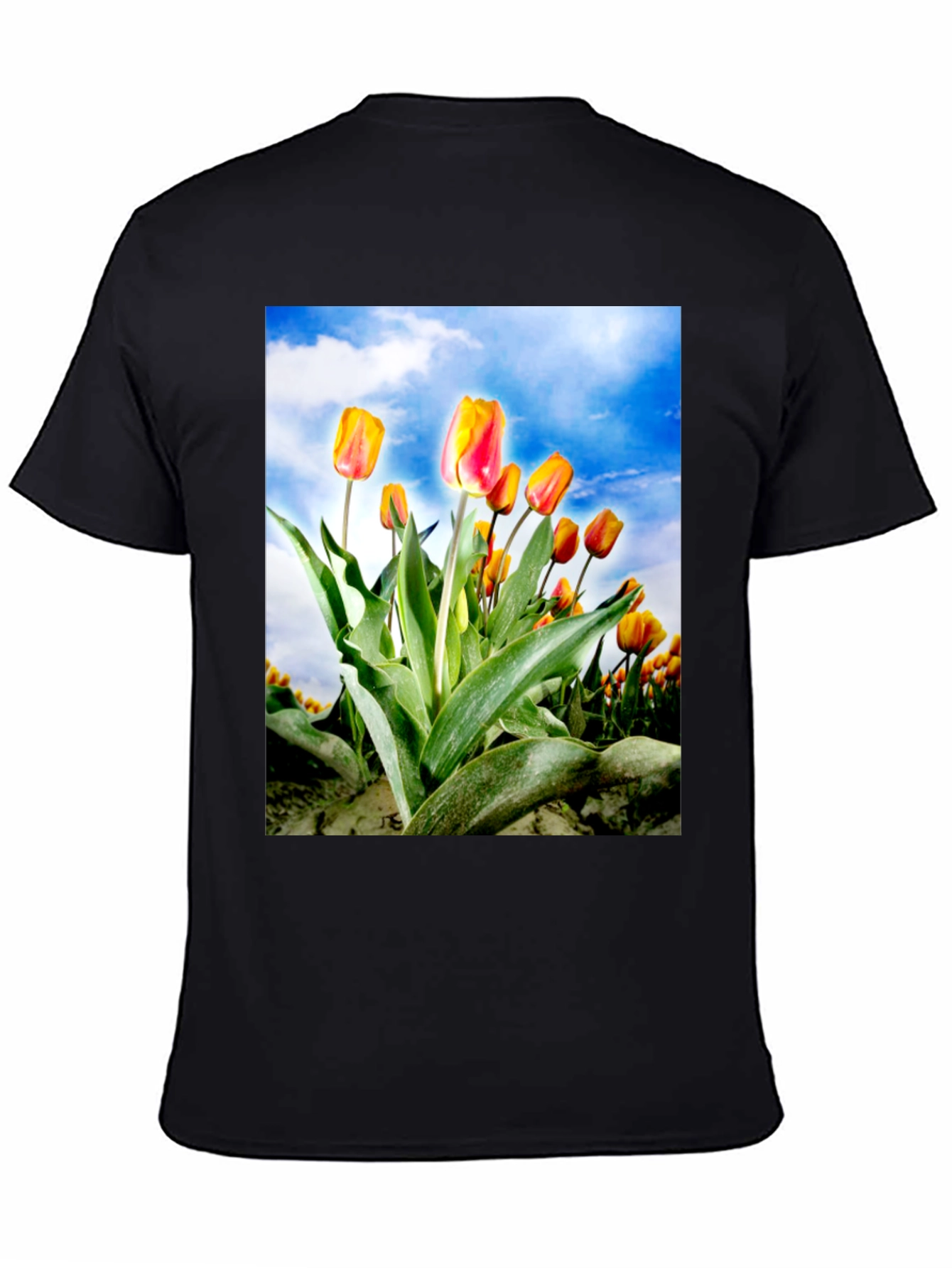 Tulip Field T-Shirt - Artistic Floral Design