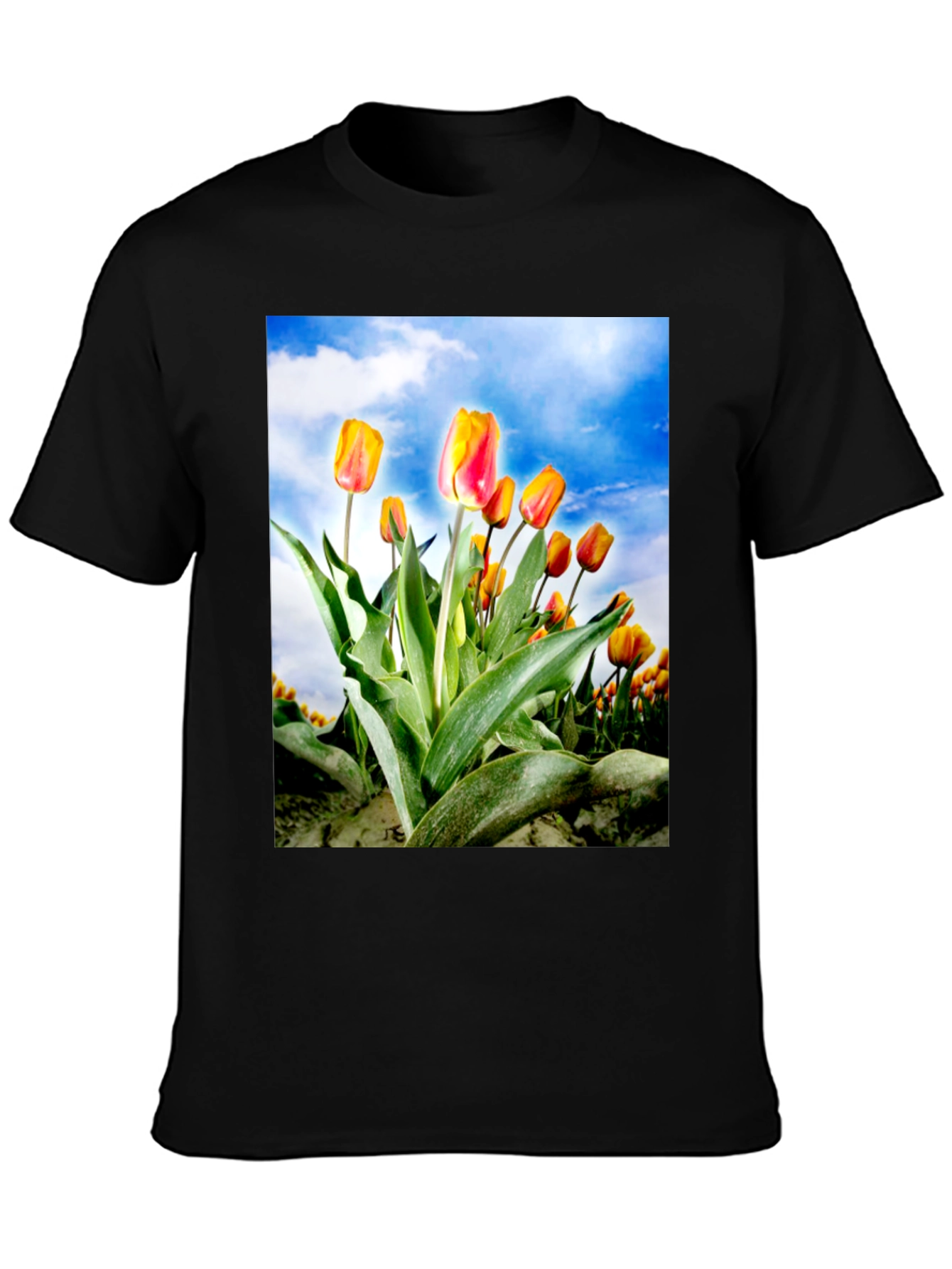 Tulip Field T-Shirt - Artistic Floral Design