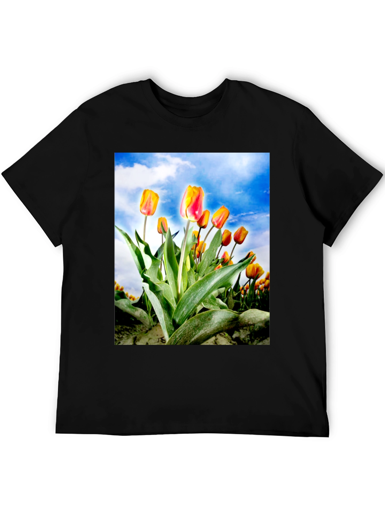 Tulip Field T-Shirt - Artistic Floral Design