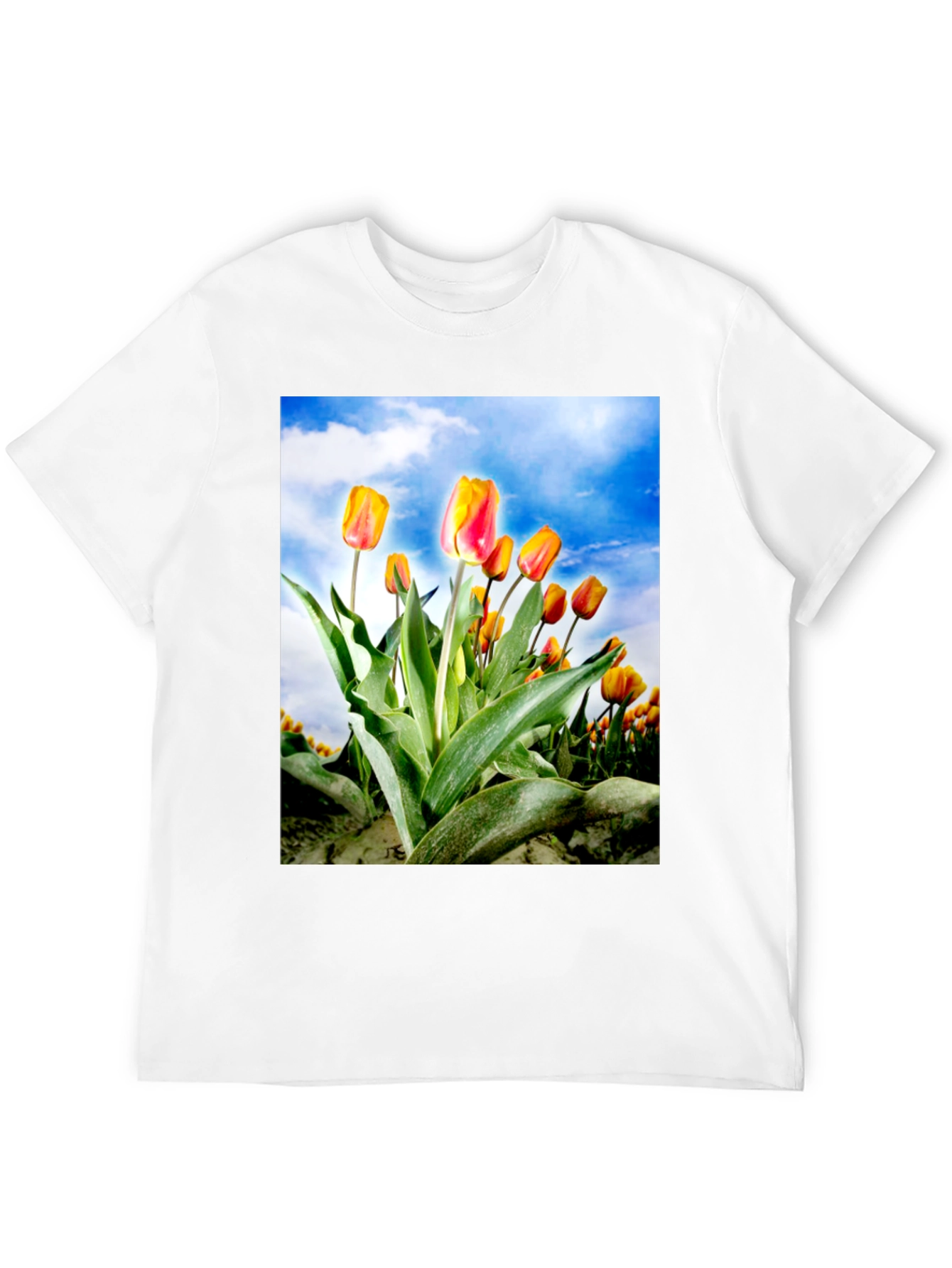Tulip Field T-Shirt - Artistic Floral Design