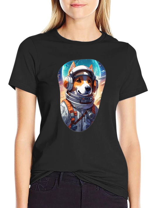 Astronaut Dog Graphic T-Shirt - Space Pup Tee