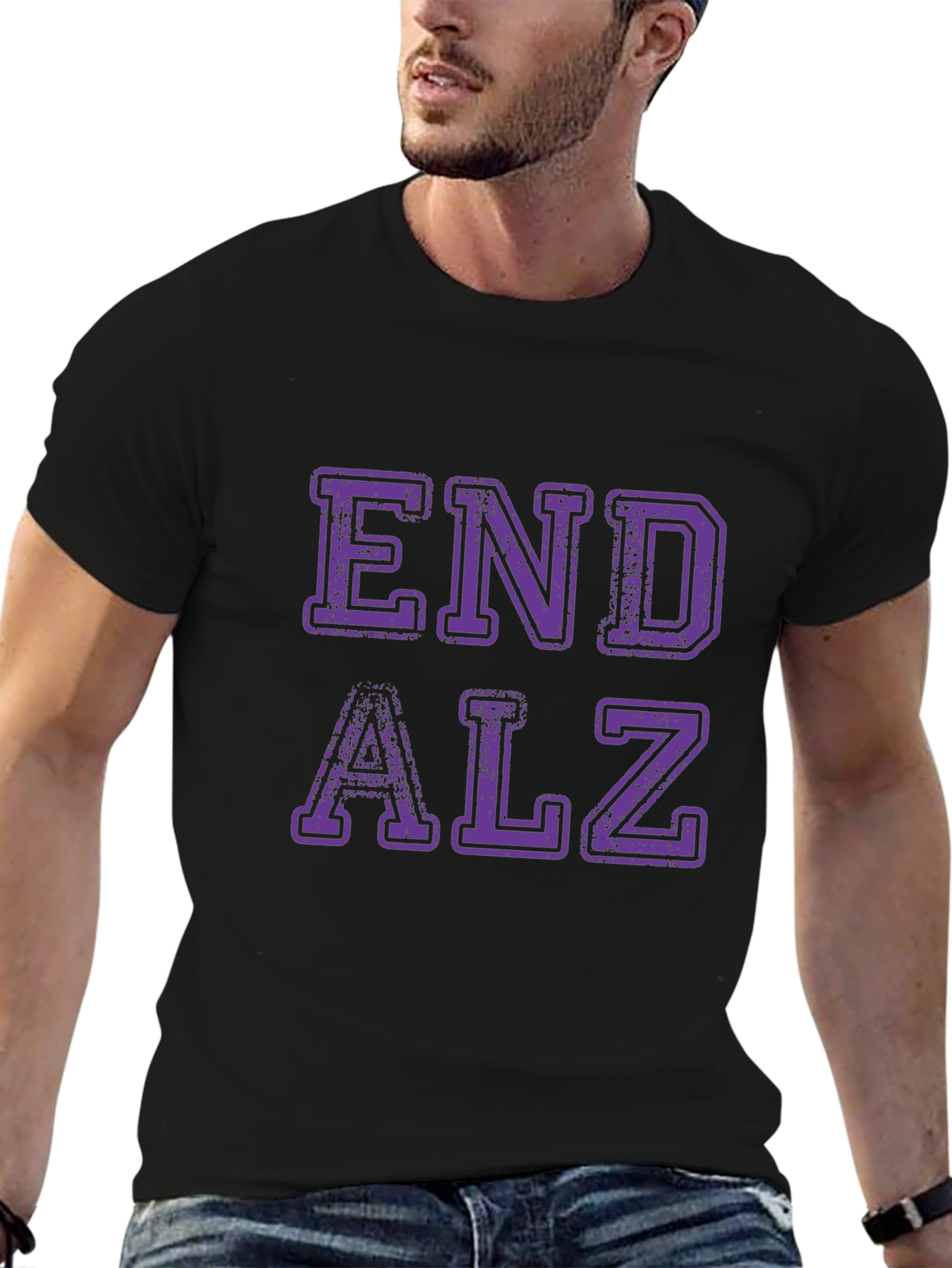 End Alz Awareness Black T-Shirt