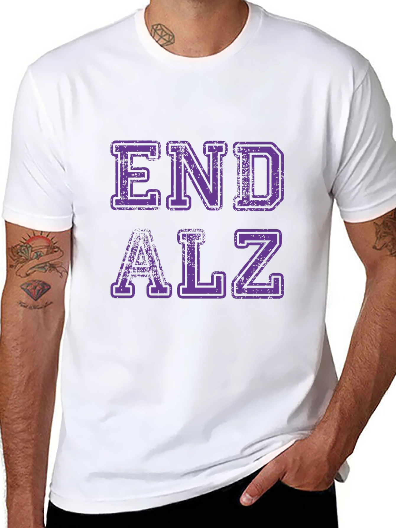 End Alz Awareness Black T-Shirt