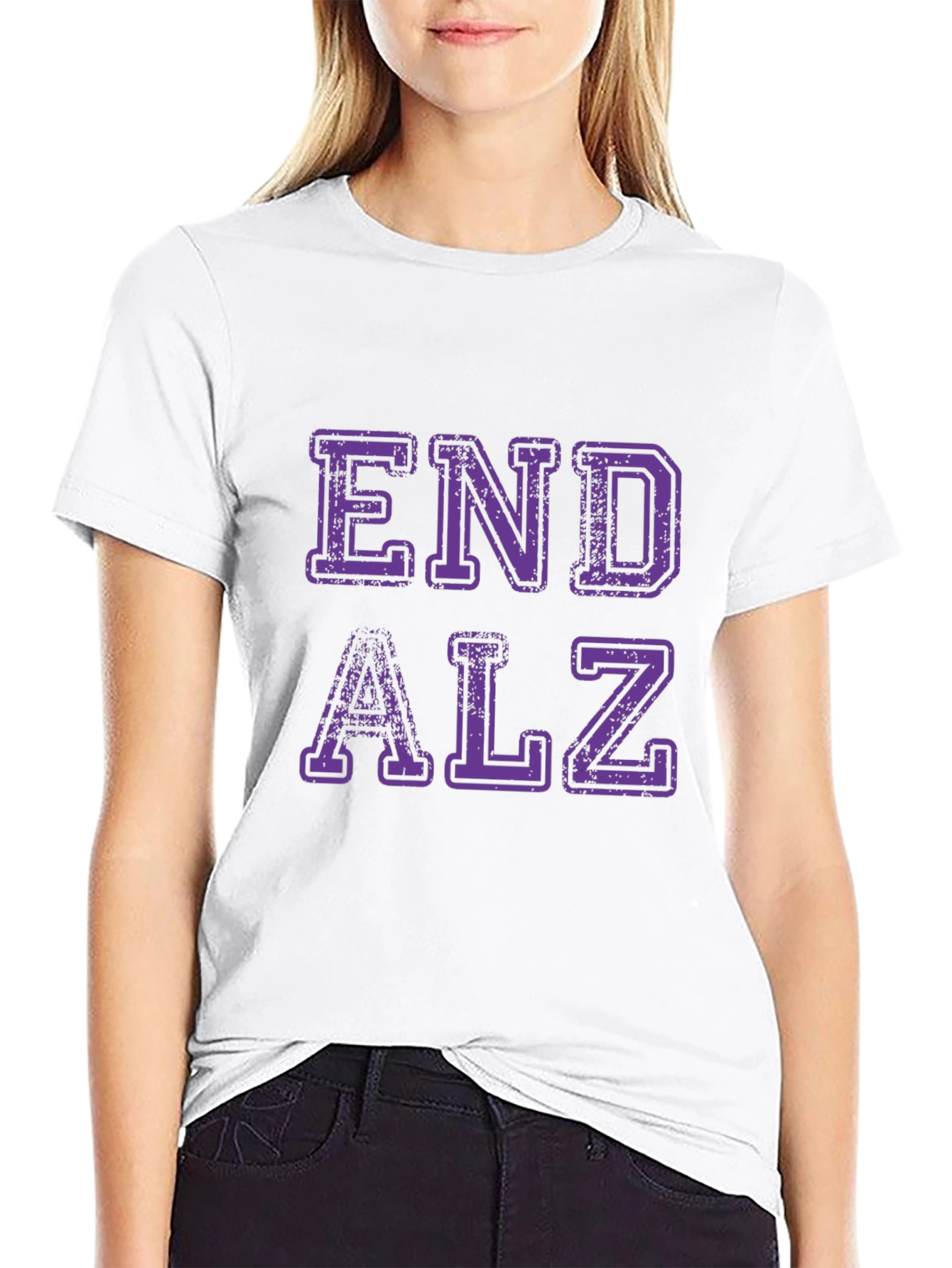 End Alz Awareness Black T-Shirt