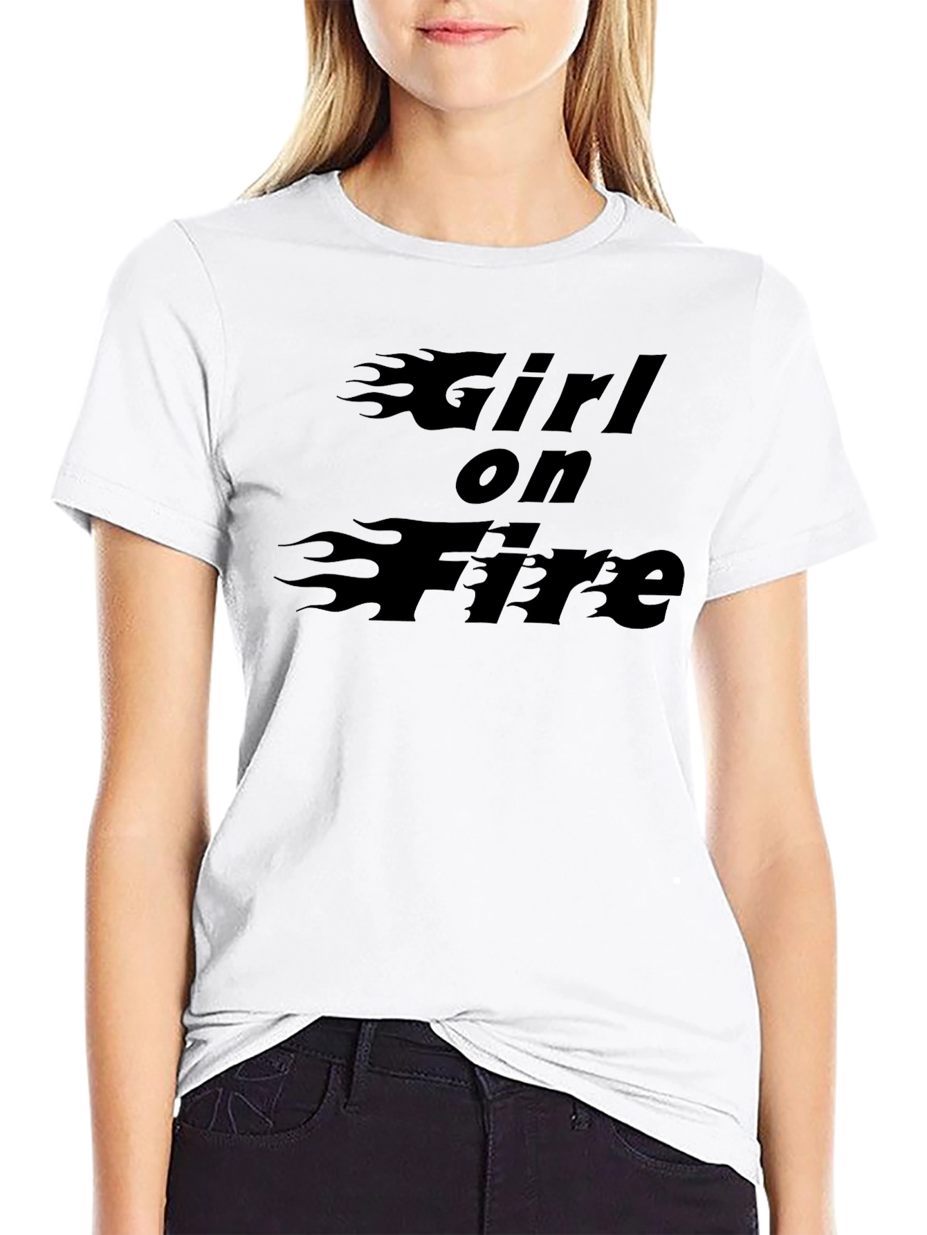 Girl on Fire Graphic Tee - Black T-Shirt