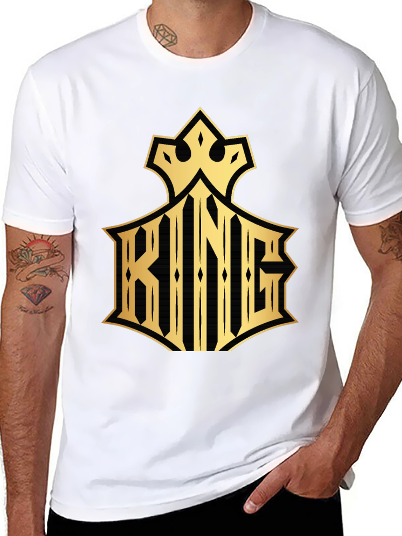 King Graphic Print Crew Neck T-Shirt