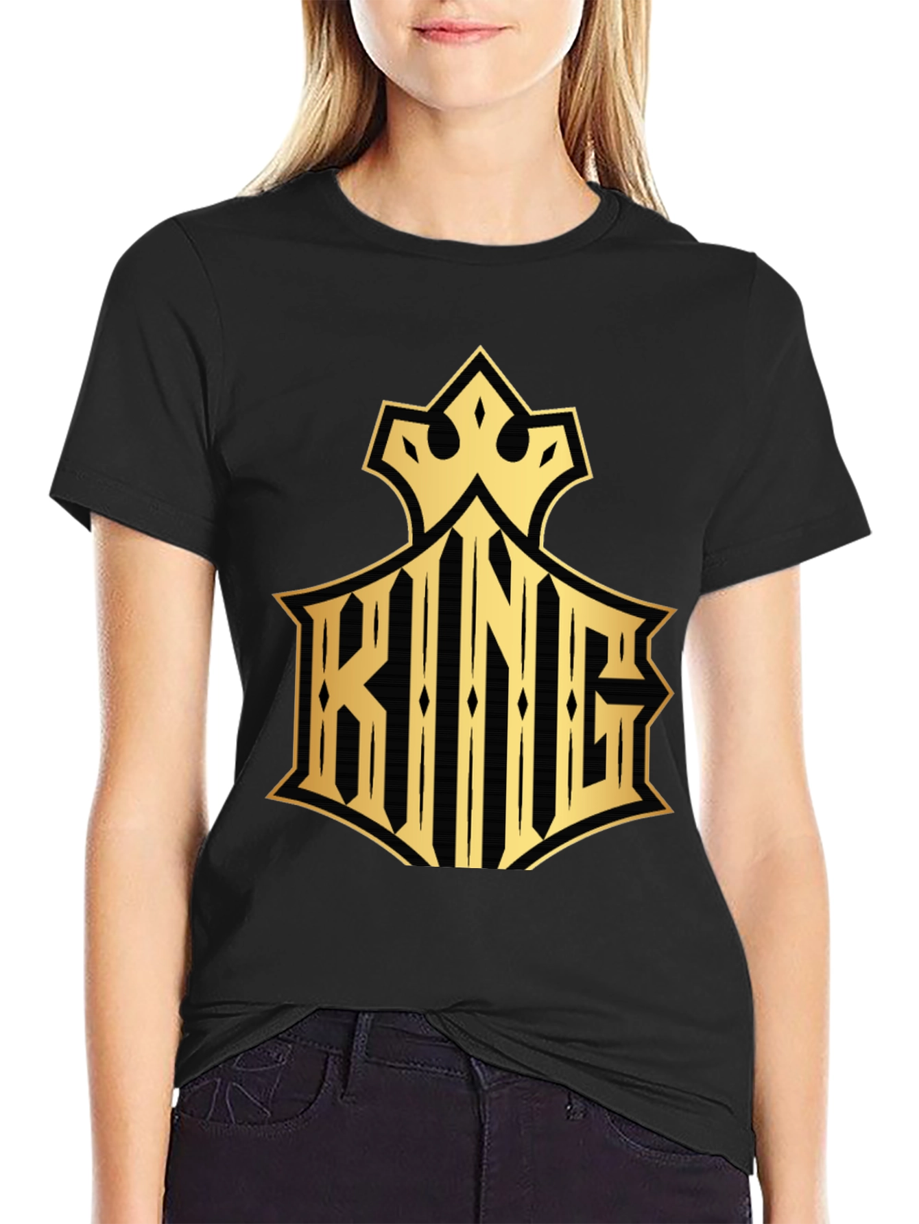 King Graphic Print Crew Neck T-Shirt