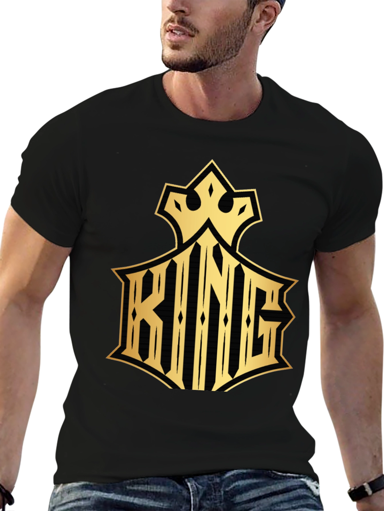King Graphic Print Crew Neck T-Shirt
