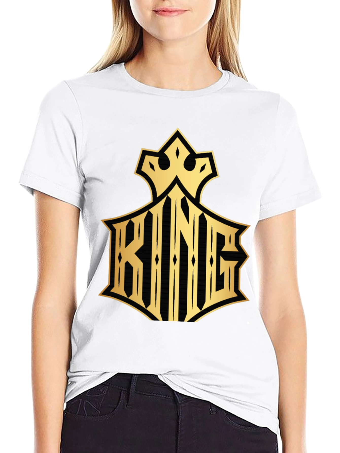 King Graphic Print Crew Neck T-Shirt