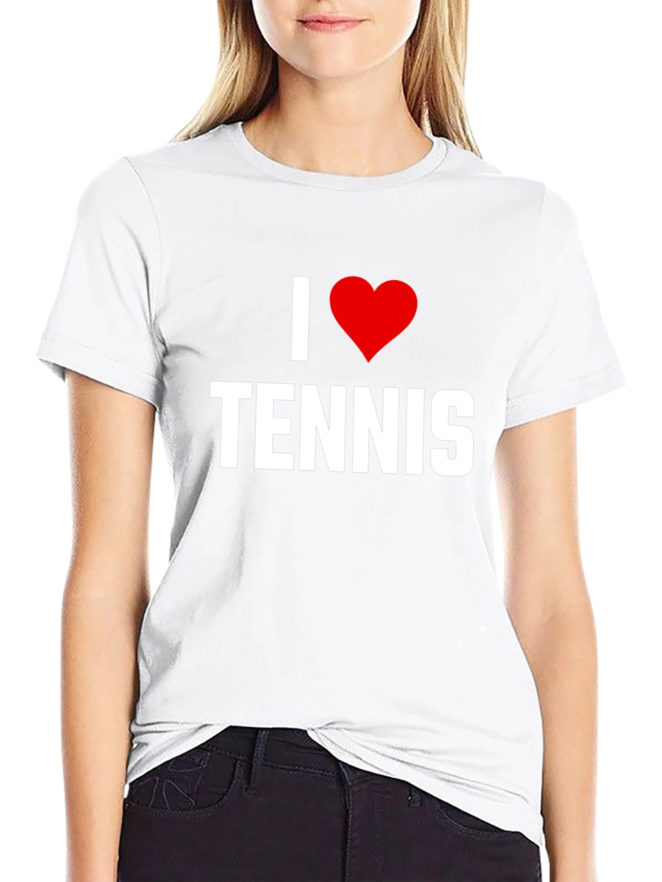 I Heart Tennis Black Graphic Tee