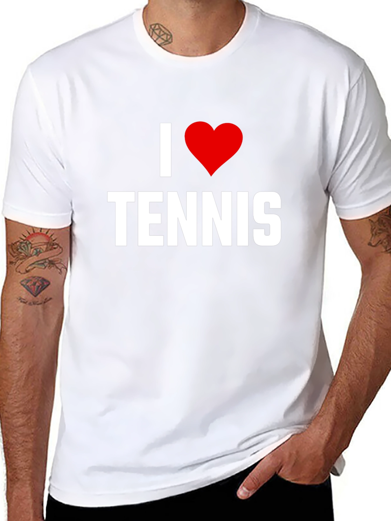 I Heart Tennis Black Graphic Tee