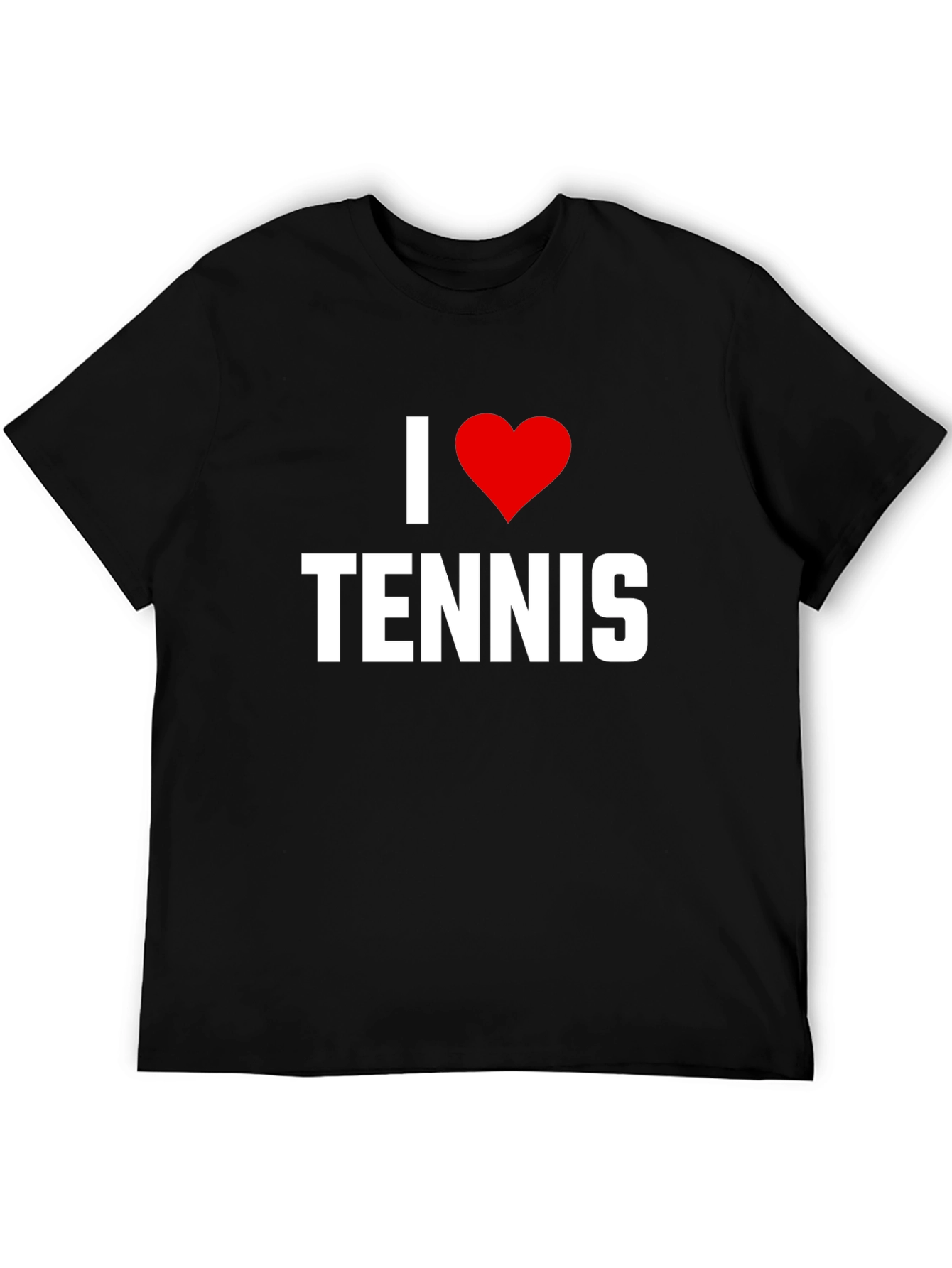 I Heart Tennis Black Graphic Tee