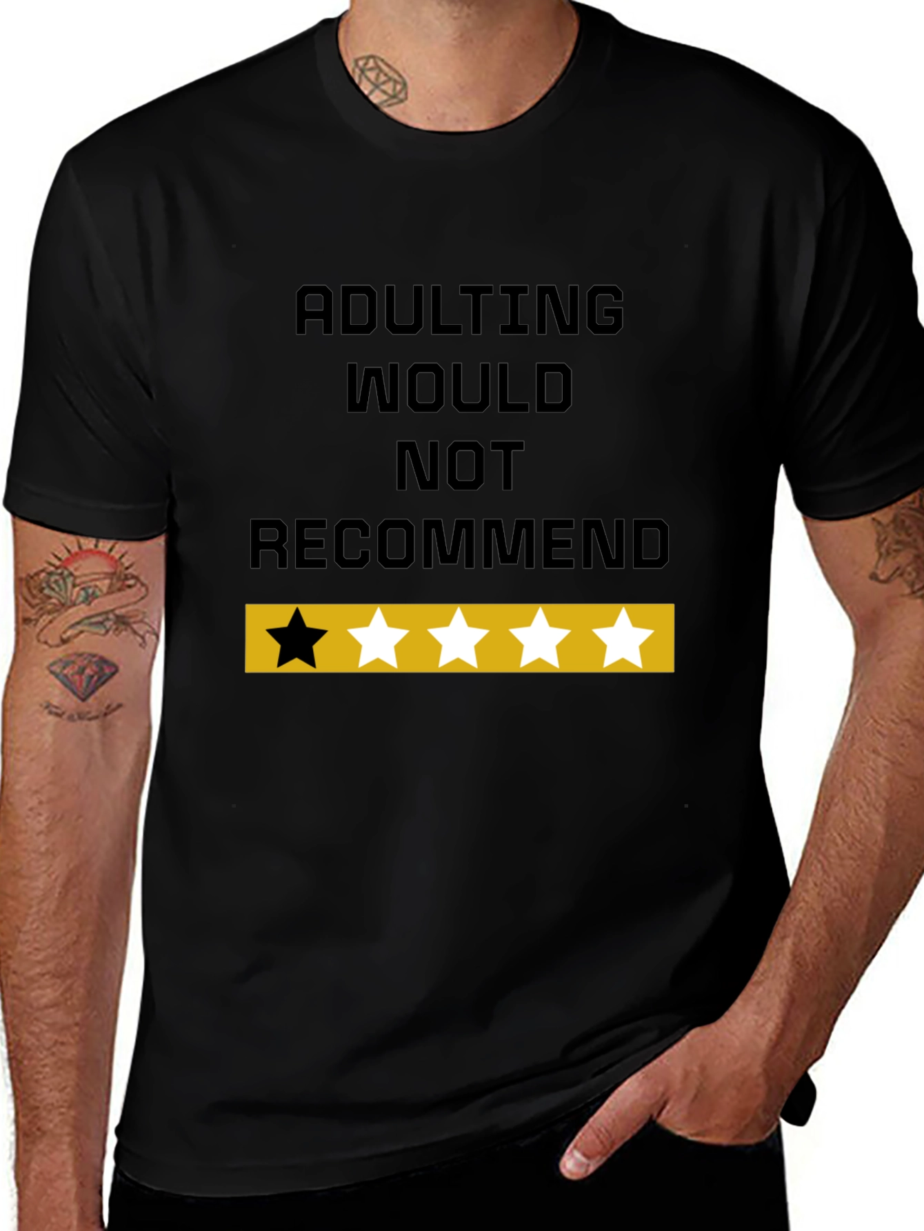 Adulting Would Not Recommend Funny Graphic T-Shirt