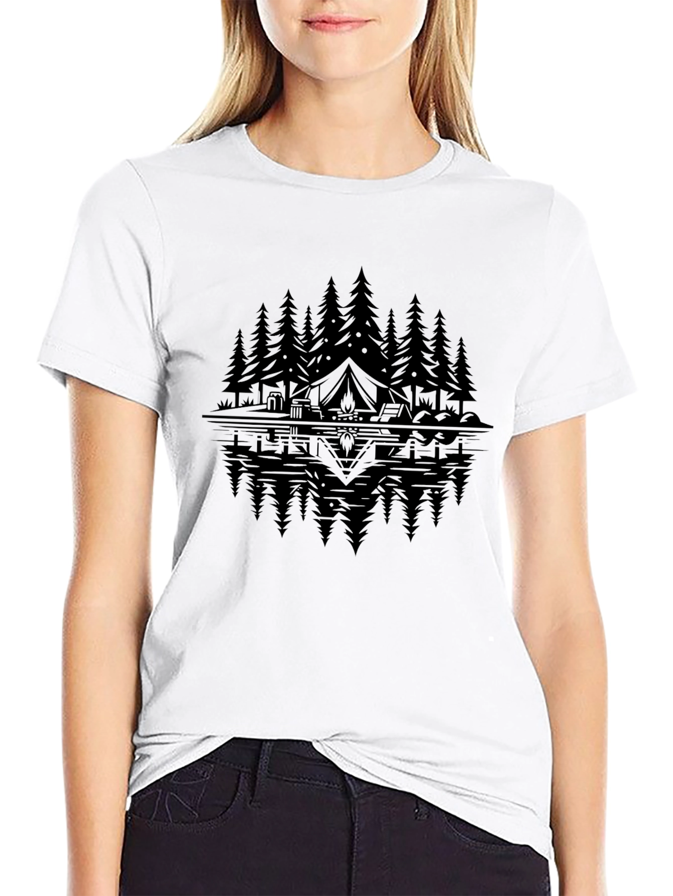 Camping Reflective Graphic T-Shirt