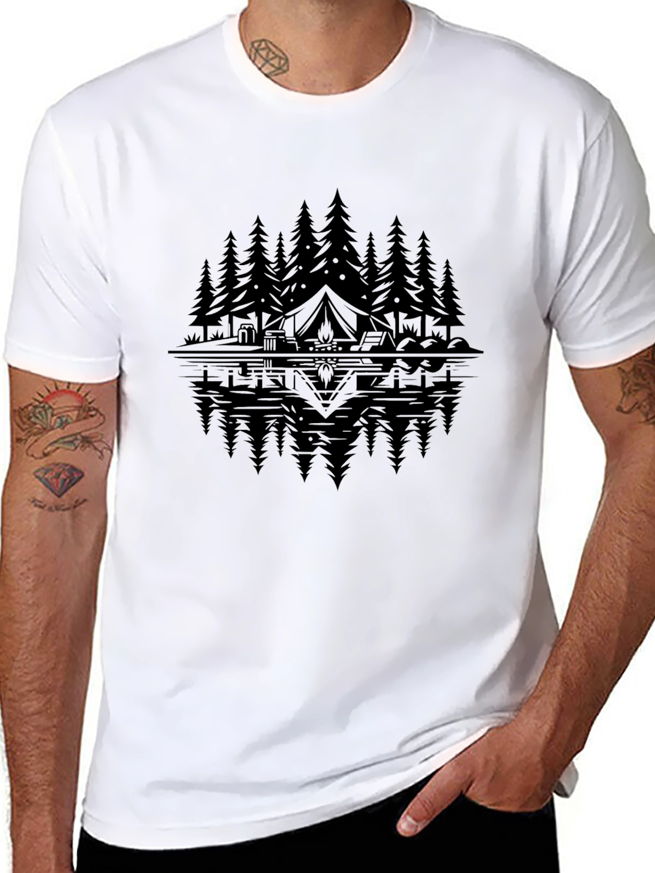 Camping Reflective Graphic T-Shirt