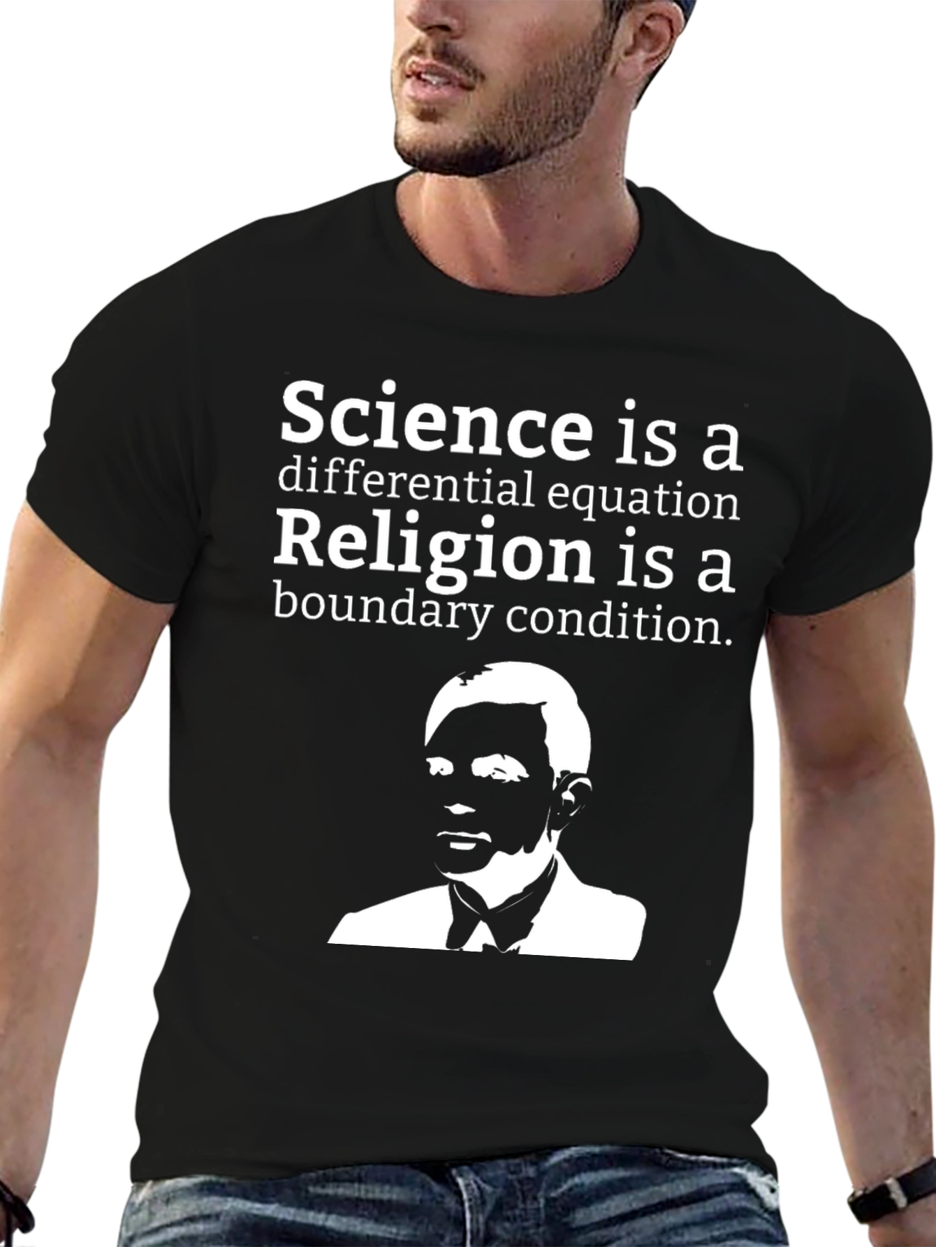 Science vs Religion Graphic T-Shirt - Black