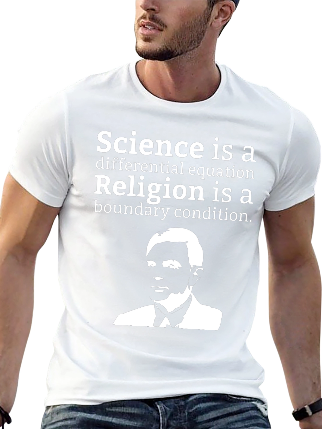 Science vs Religion Graphic T-Shirt - Black