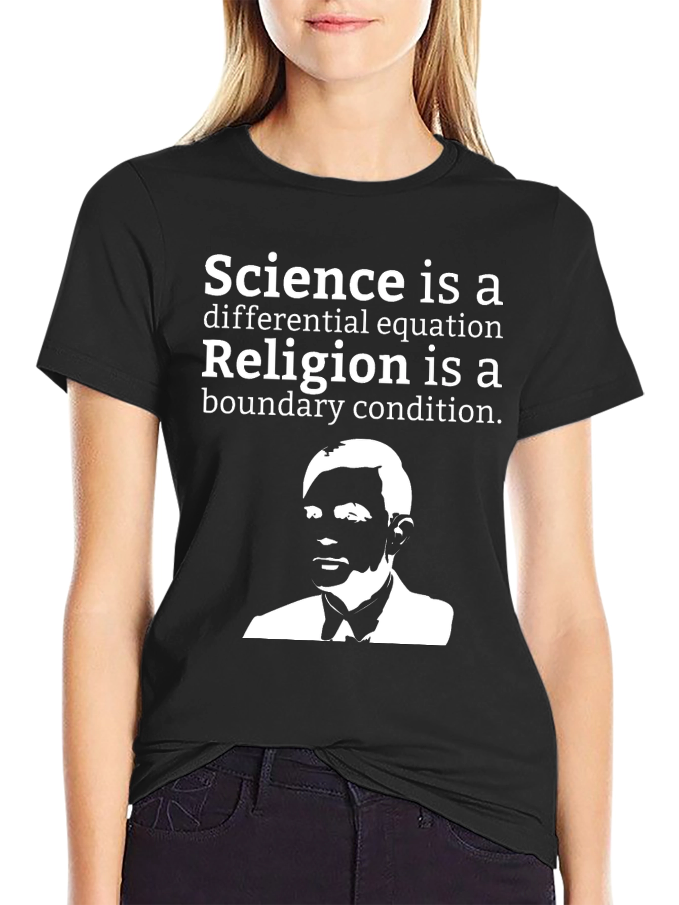 Science vs Religion Graphic T-Shirt - Black