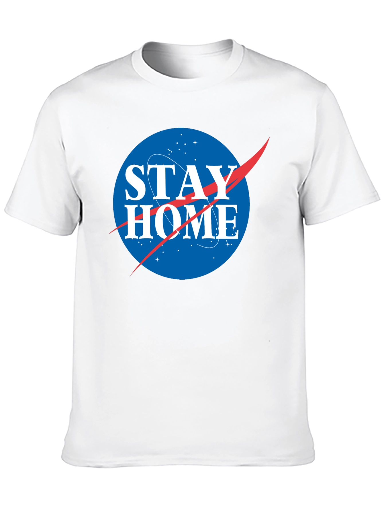 Stay Home NASA Logo T-Shirt - Black