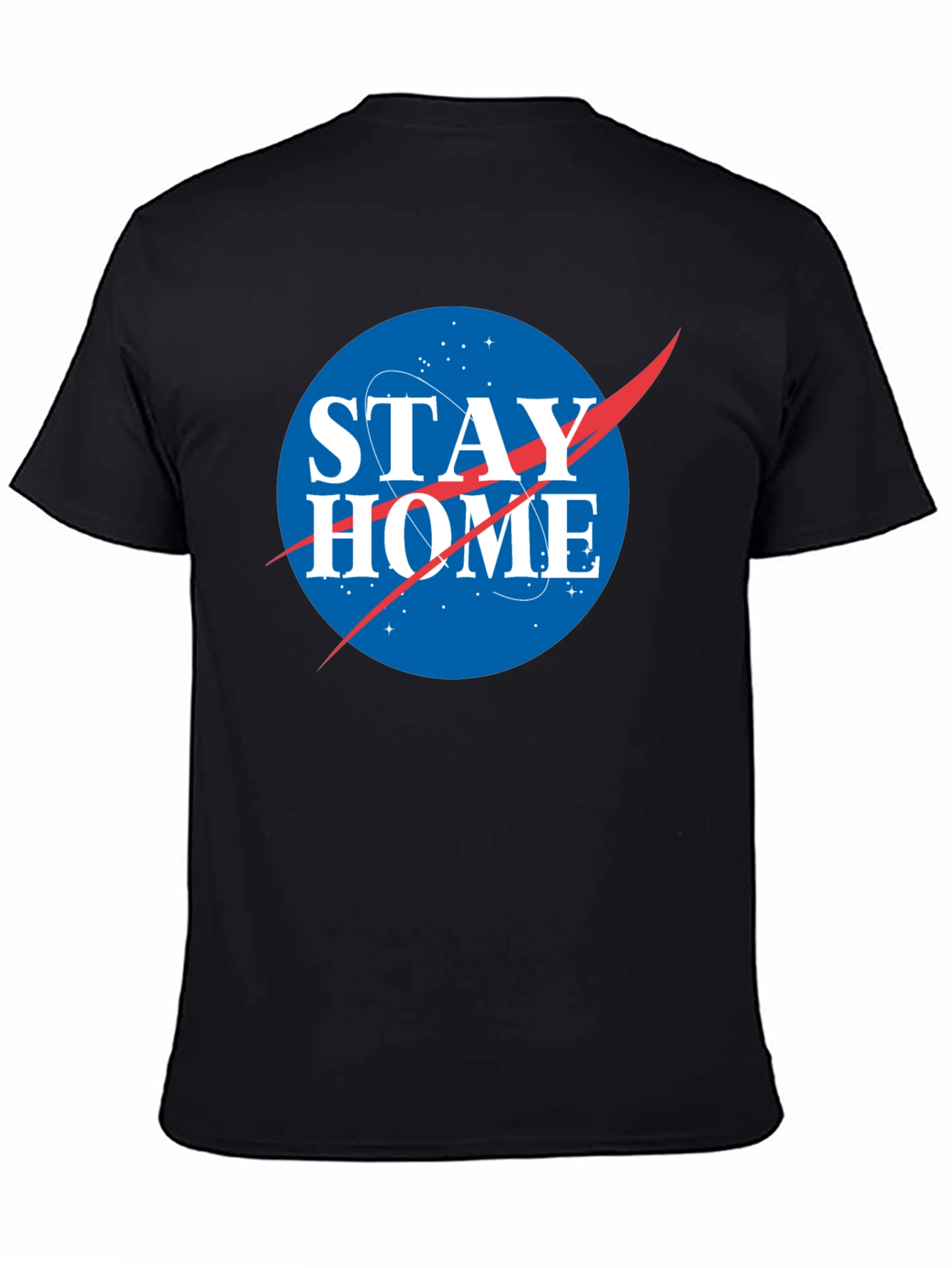 Stay Home NASA Logo T-Shirt - Black