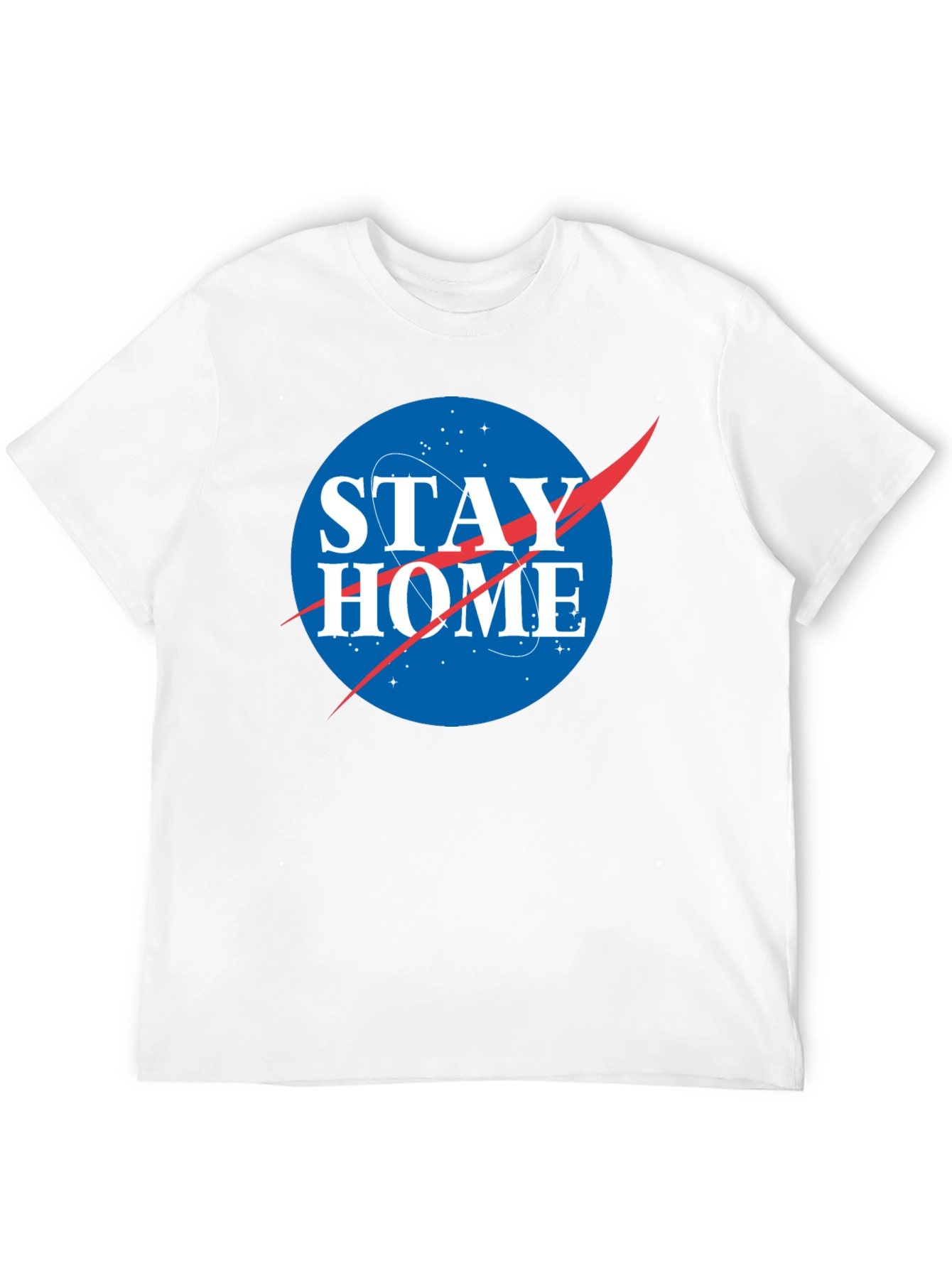 Stay Home NASA Logo T-Shirt - Black