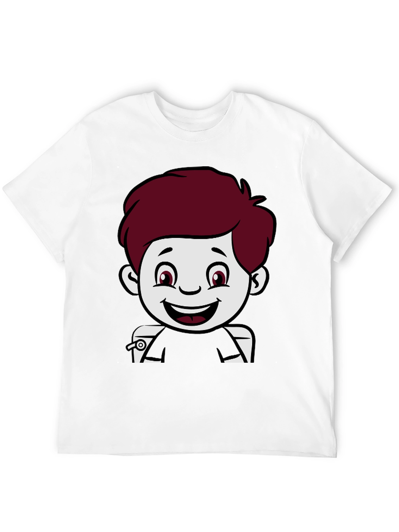 Cartoon Boy Graphic Print Black T-Shirt