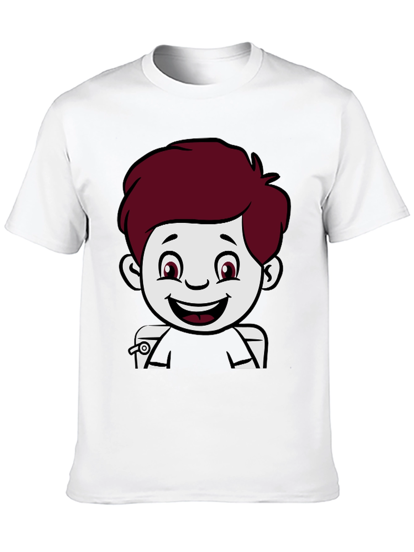 Cartoon Boy Graphic Print Black T-Shirt