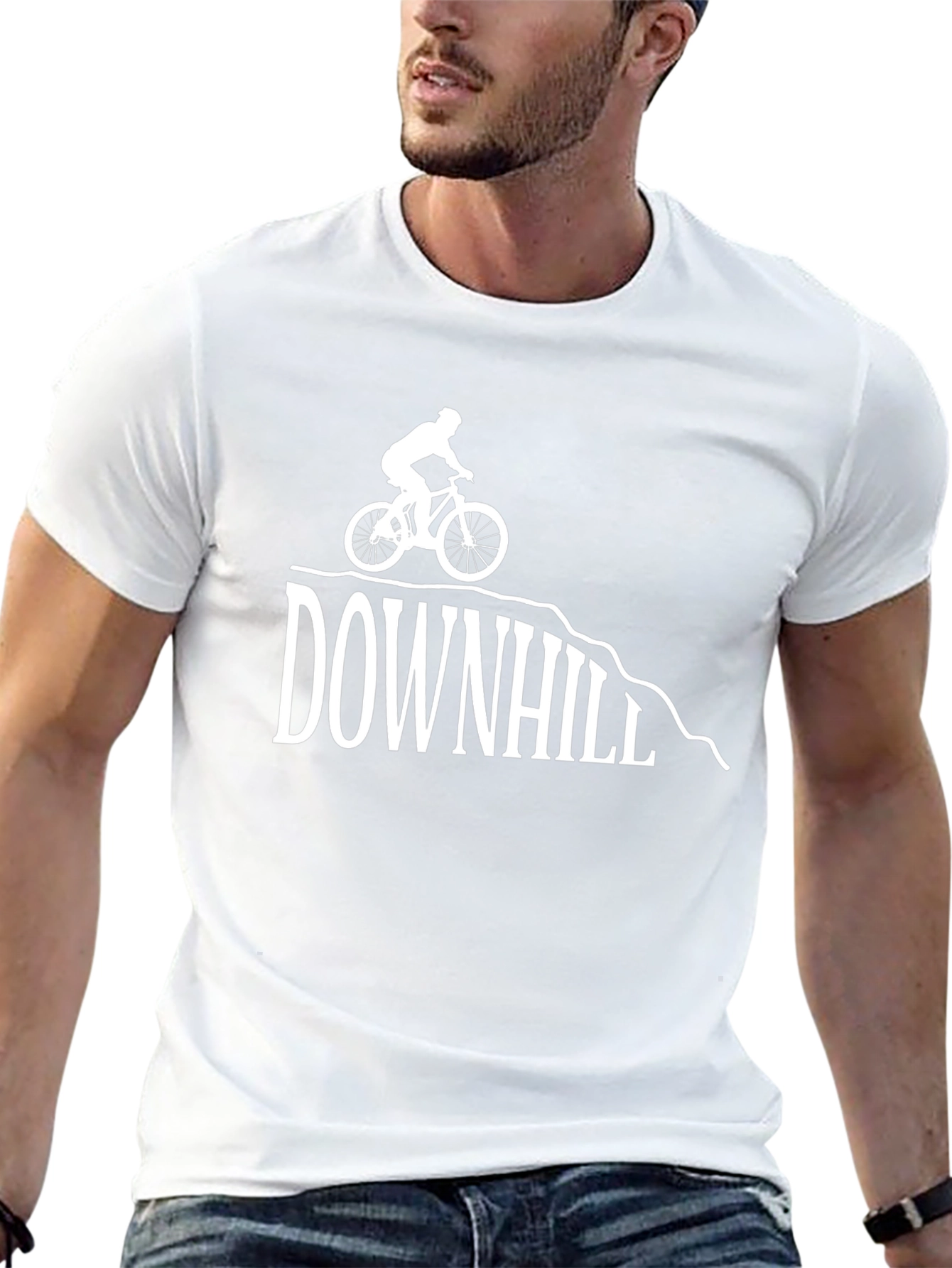 Downhill Biker Graphic Tee - Ride the Trails!