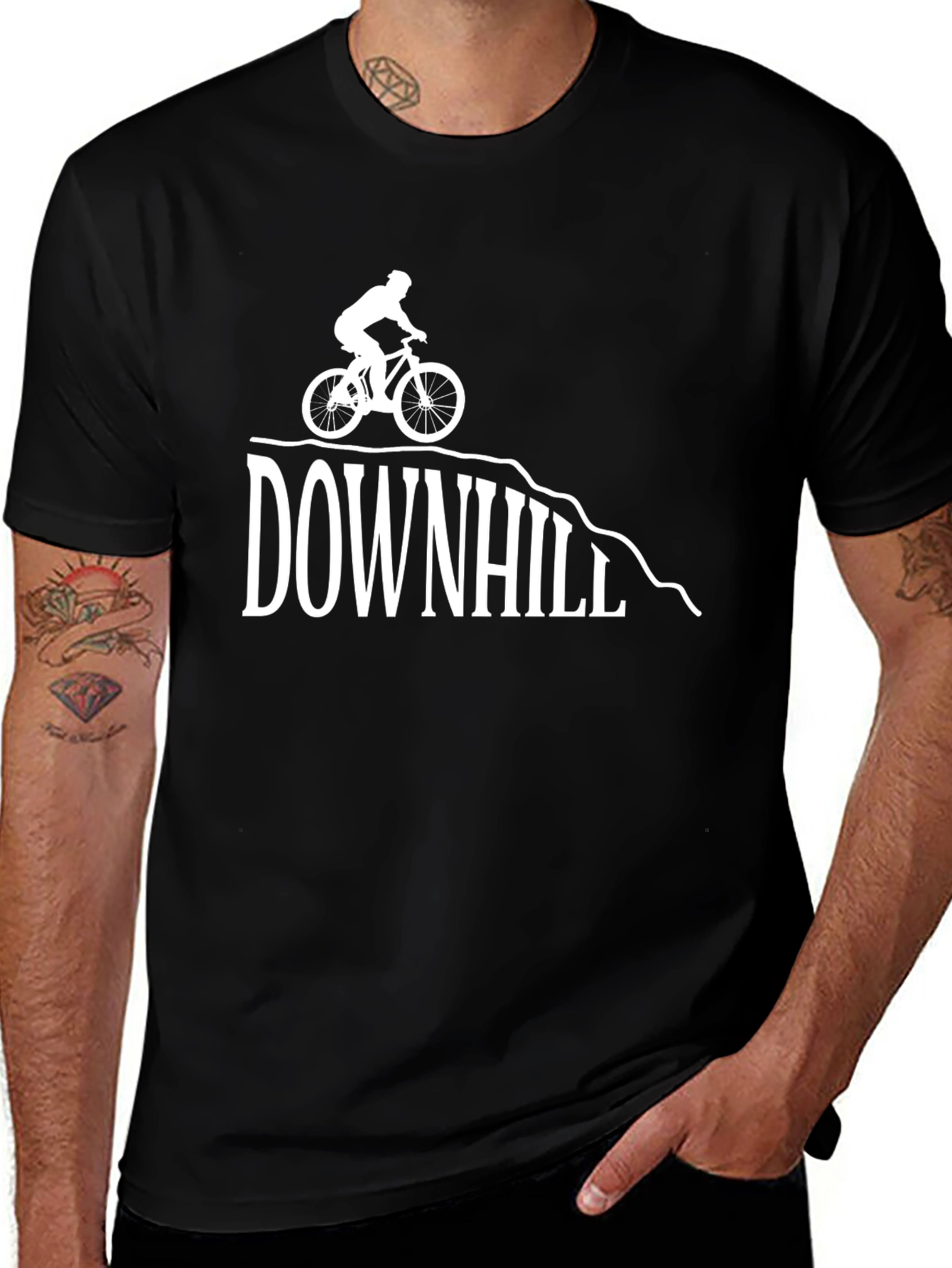 Downhill Biker Graphic Tee - Ride the Trails!