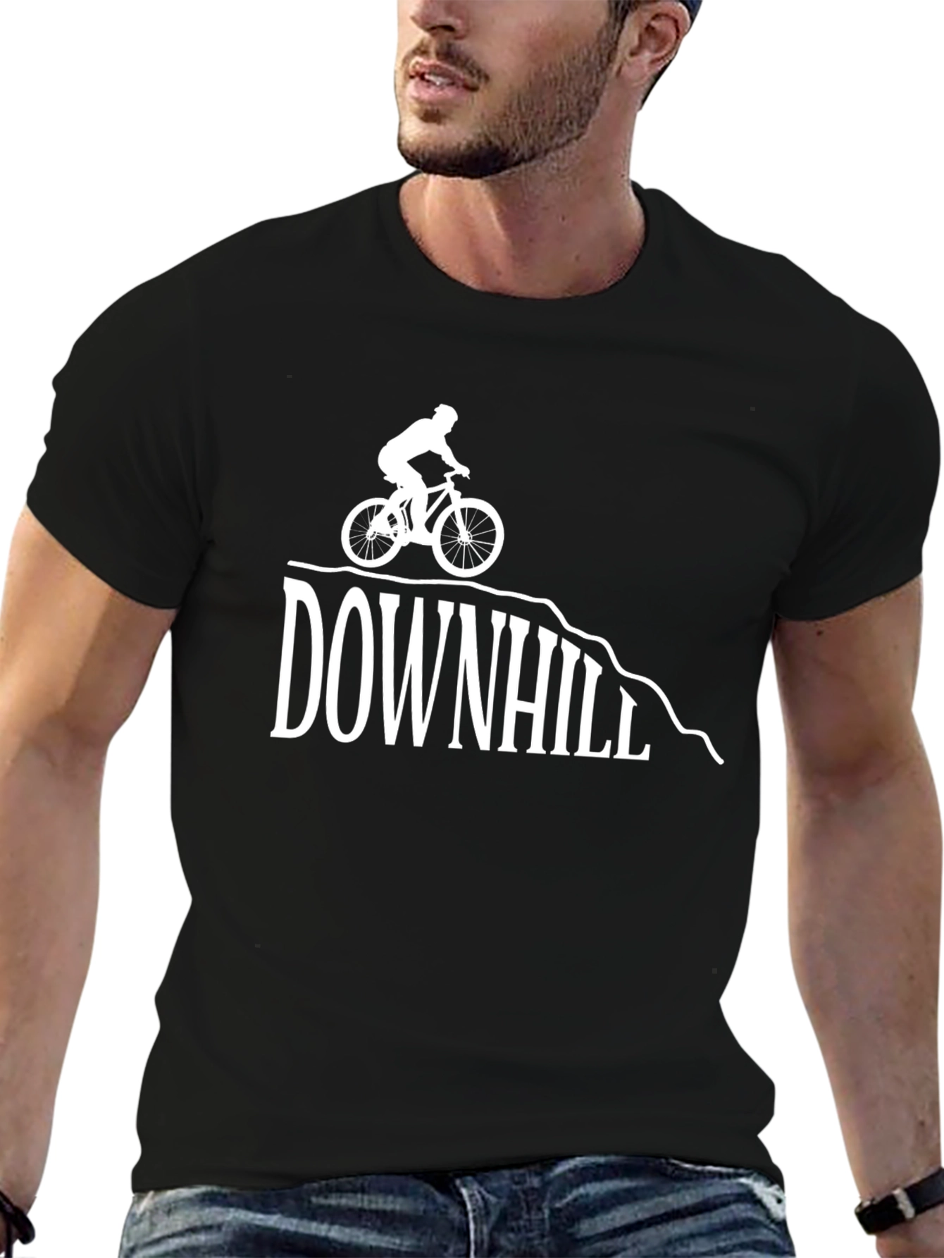 Downhill Biker Graphic Tee - Ride the Trails!