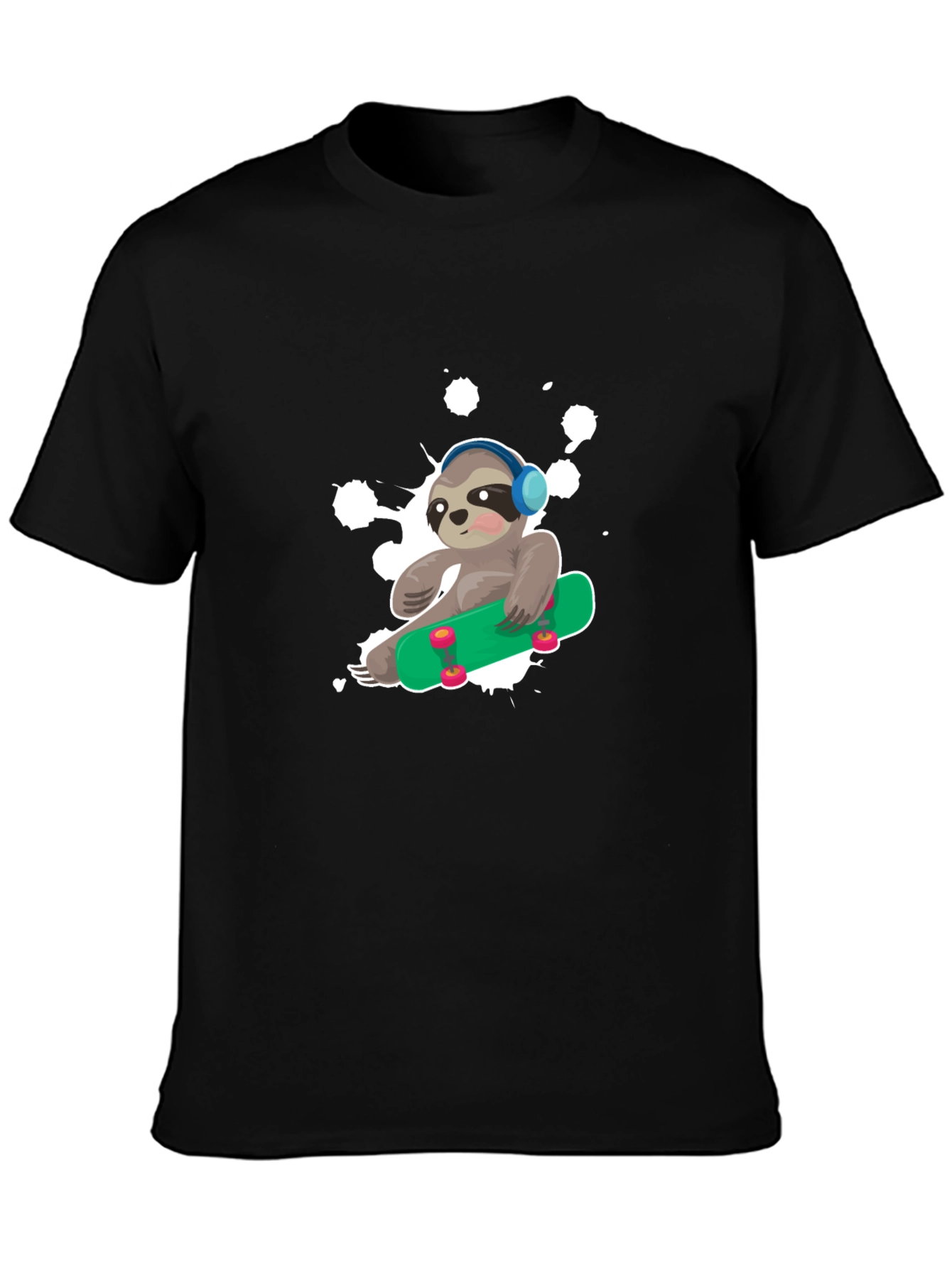 Sloth Skateboard Graphic T-Shirt - Trendy Casual Wear