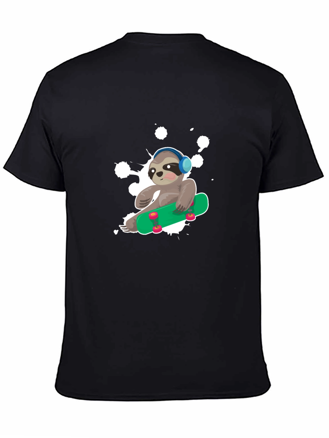 Sloth Skateboard Graphic T-Shirt - Trendy Casual Wear