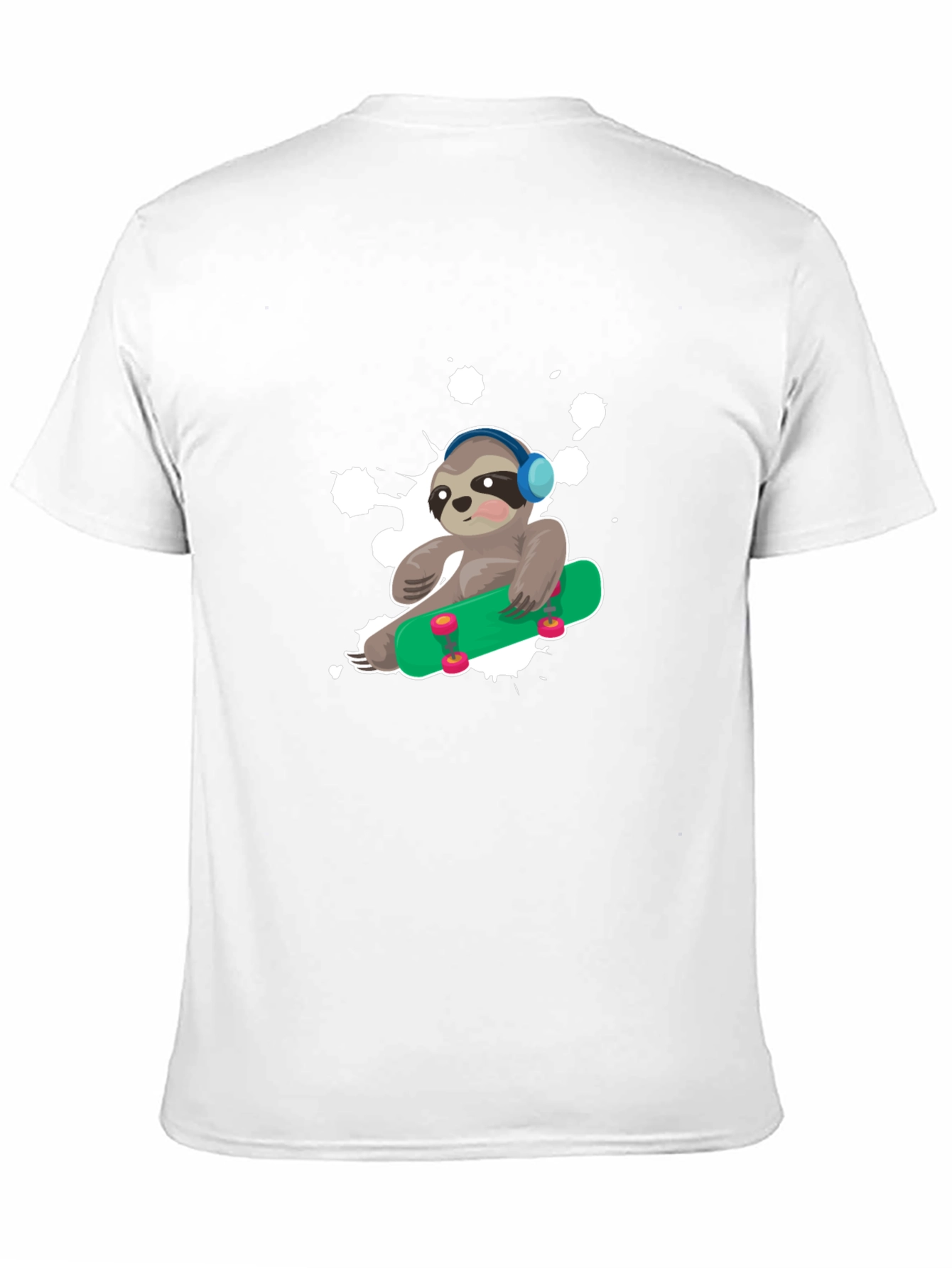 Sloth Skateboard Graphic T-Shirt - Trendy Casual Wear