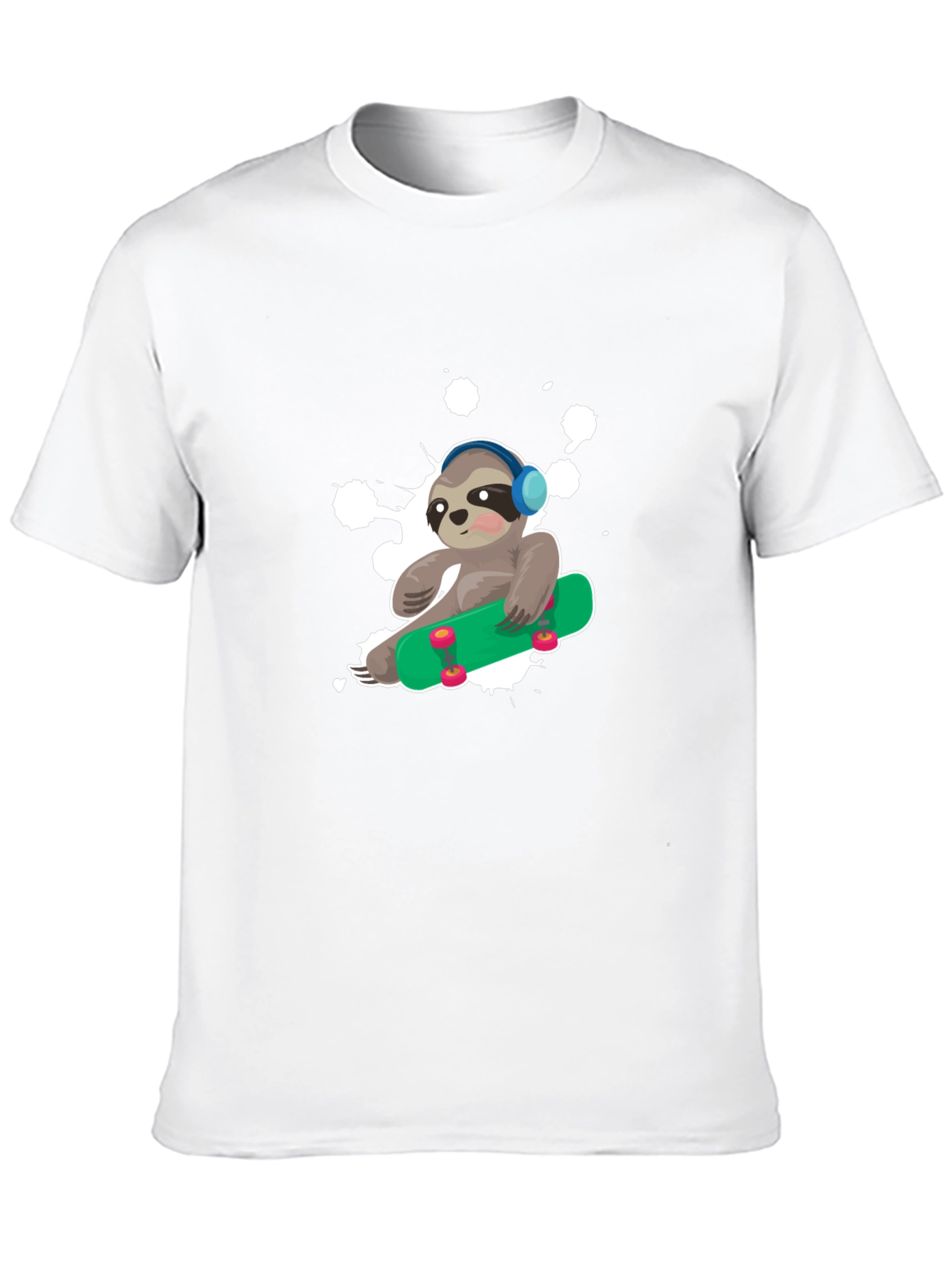 Sloth Skateboard Graphic T-Shirt - Trendy Casual Wear