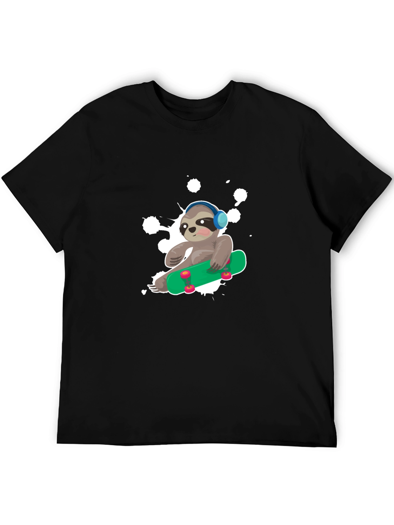 Sloth Skateboard Graphic T-Shirt - Trendy Casual Wear