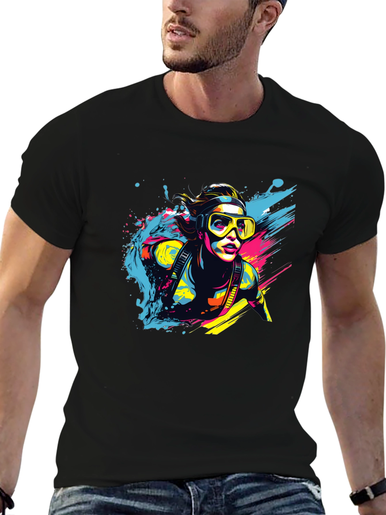 Diver Splash T-Shirt - Cool Graphic Tee