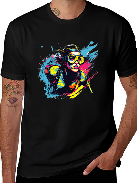 Diver Splash T-Shirt - Cool Graphic Tee
