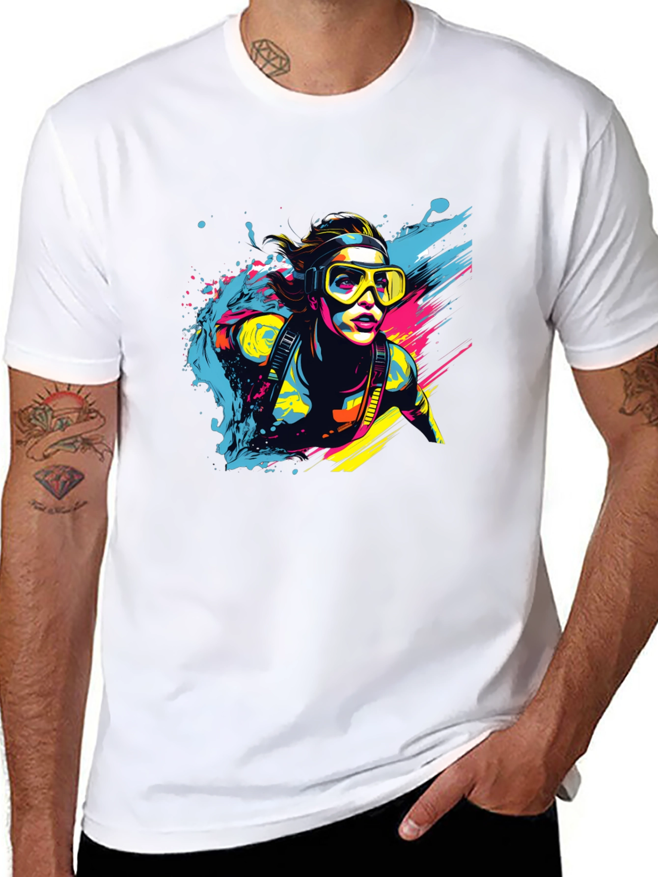 Diver Splash T-Shirt - Cool Graphic Tee