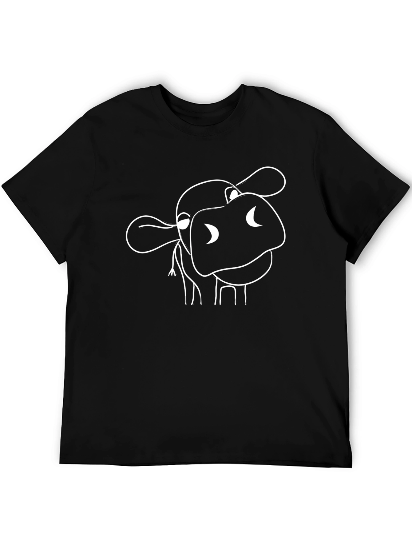 Funny Cow Graphic Tee - Black Cotton T-Shirt