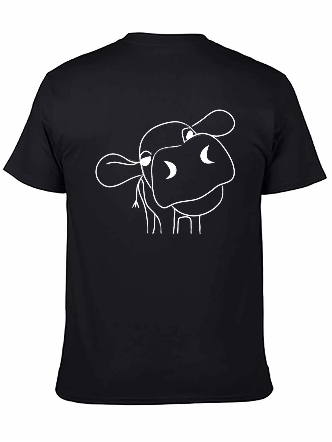 Funny Cow Graphic Tee - Black Cotton T-Shirt