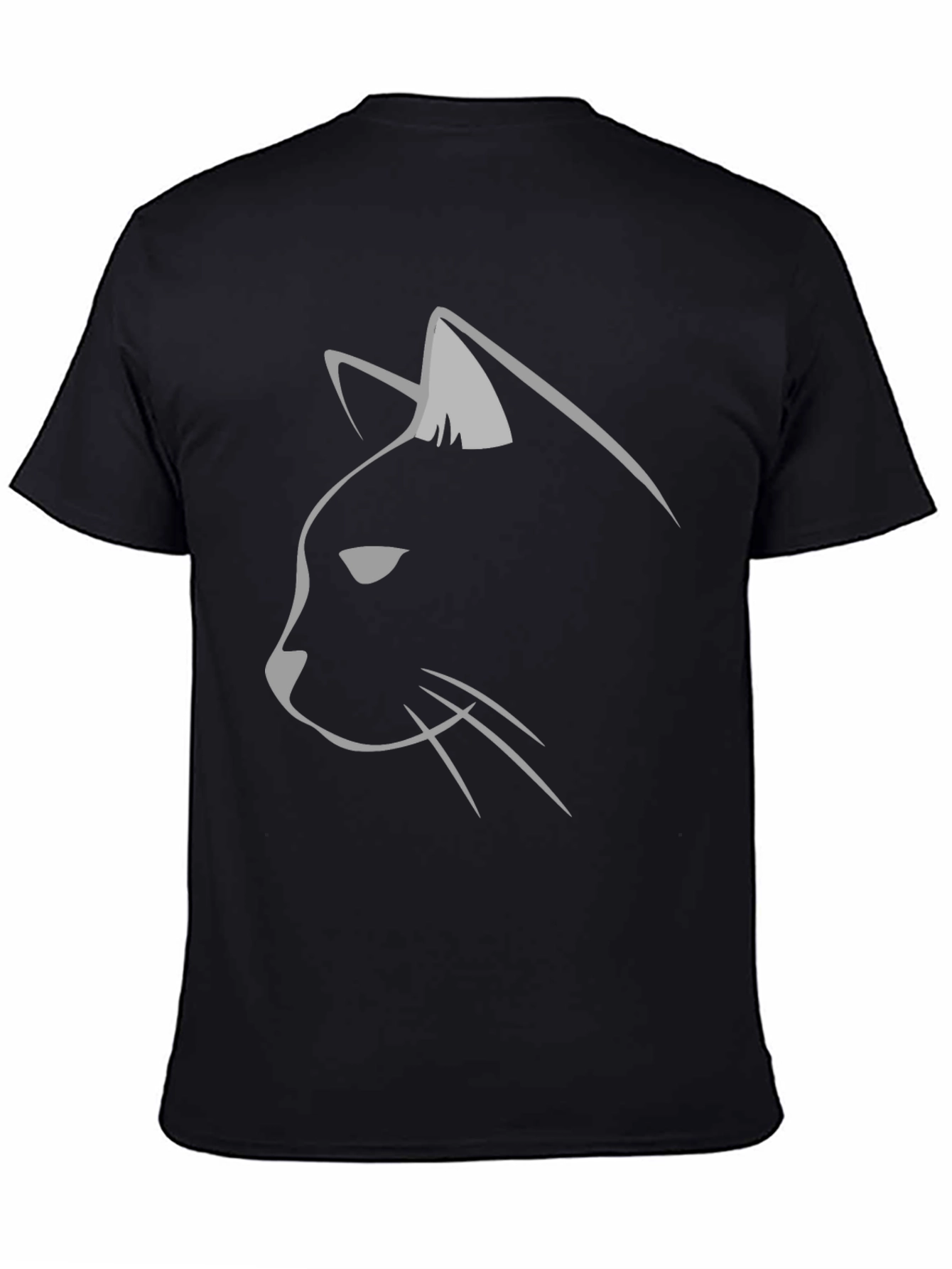 Mens Black Cat Silhouette T-Shirt