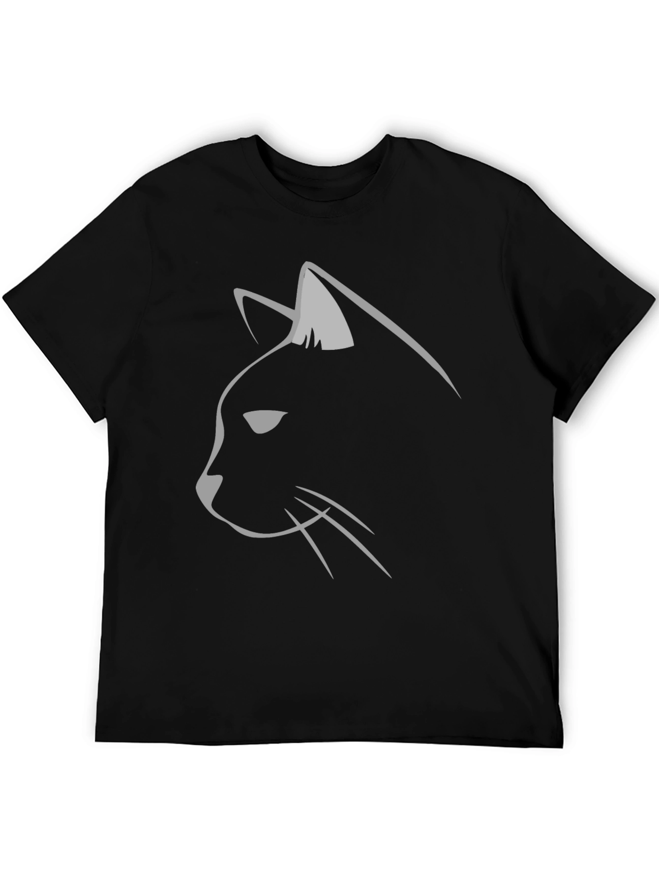 Mens Black Cat Silhouette T-Shirt
