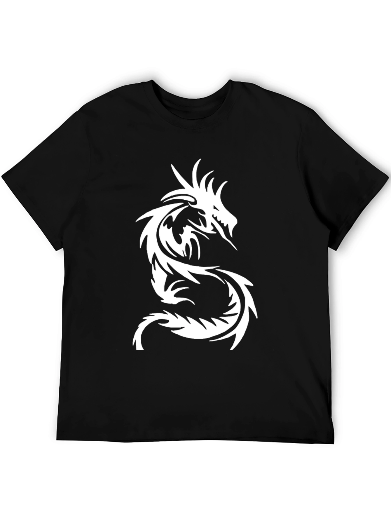 Mens Black Dragon Graphic Tee - Stylish & Bold