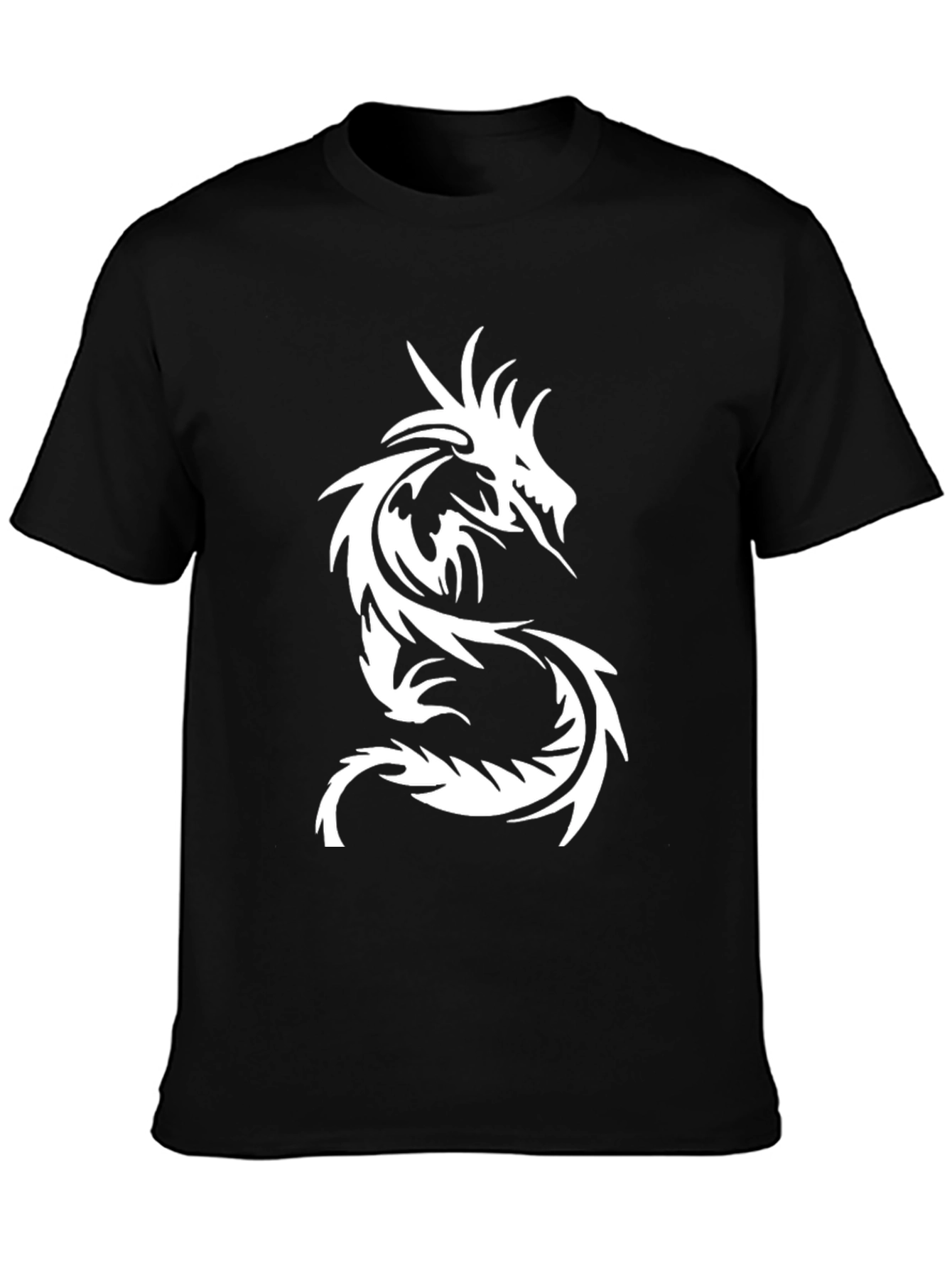 Mens Black Dragon Graphic Tee - Stylish & Bold
